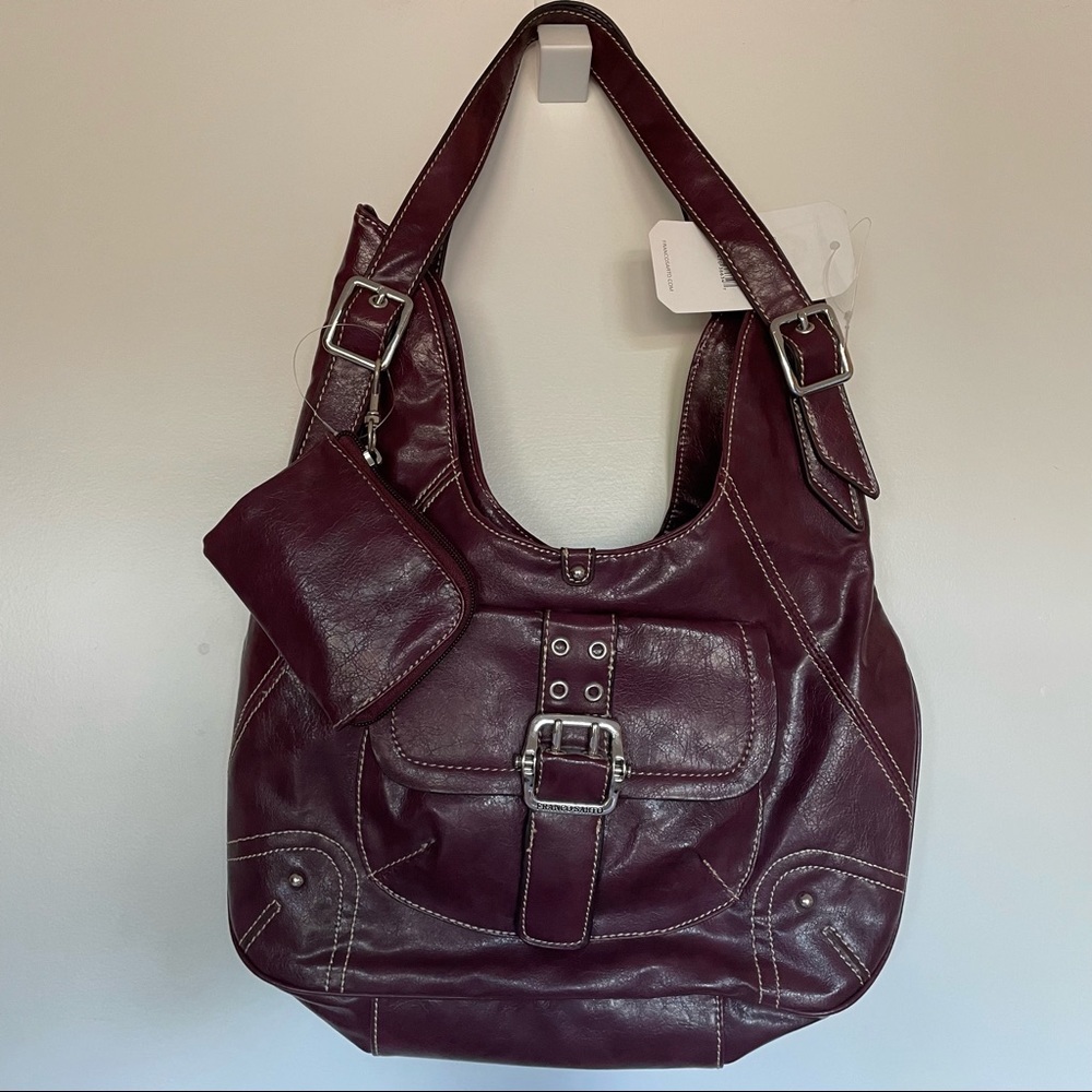 Franco Sarto dark plum purse with change purse new with tags